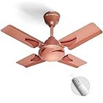 LONGWAY Creta P1 600 mm/24 inch Ultra High Speed 4 Blade Anti-Dust Decorative Star Rated Remote Controlled Ceiling Fan 2 Years Warranty (Rusty Brown, Pack of 1)