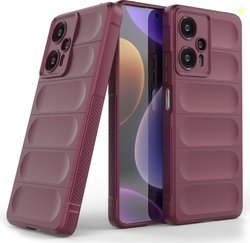 GLOBAL NOMAD Back Cover for Poco F5 5G (Maroon, Grip Case, Silico...mo