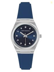 French Connection 3 Hands Blue Dial Round Sunray Analog Watch for Wome