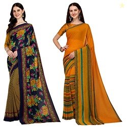 Sarees Printed Georgette Saree with Blouse Piece (COMBO_VNS_1107_2_116