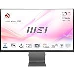 MSI Modern MD271UL, 27 Inch (68.58 cm), IPS Panel, 4K UHD 3840 x 2160, Silver, Eye-Friendly Screen, 99% DCI-P3/139% SRGB, 2X HDMI 2.0b, DP 1.2a, USB Type-C 65W PD Monitor