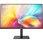 MSI Modern MD272XP 27 Inch FHD Office Monitor – 1920 x 1080 IPS Panel, 100 Hz, Eye-Friendly Screen, HDR Ready, Built-in Speakers, 4-Way Adjustable Stand, KVM – DP 1.2a, HDMI 1.4b, USB Type-C
