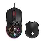Cosmic Byte Firestorm RGB Wired Gaming Mouse, 67 Grams, 12400DPI, 1000Hz Polling, Pixart 3327 Sensor, 10M Switches, Paracord Cable, Software Support Upgraded PTFE Feet (Black)