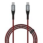 boAt Type C to C 65W Fast Charging Cable with 480 Mbps Data Transfer, Tangle-Free Cable in Premium Nylon Braided Design (Martian Red)