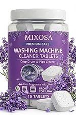 Lavender-scented Washing Machine (16 Tablets) Deep Cleaner Descaler Tablets for All Front and Top Load Machines, with Descaling and Stain-Removing Power (Lavender)