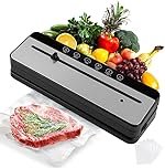 Automatic Vacuum Sealer Machine for Food Storage | Portable Electric Food Saver with Sealing Bags | Air Tight Vacuum Packing Machine for Meat, Vegetables & Fruits