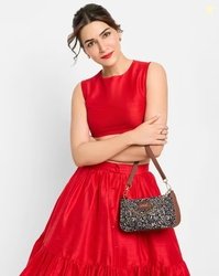 Zouk Women Casual Shoulder Bag with Gold-Chain