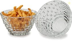 Afast Serving Glass Bowl, Set of 2 with Self Dn06, Clear, 300 Ml