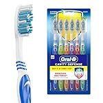 Oral-B Cavity Defense Soft Manual Toothbrush For Adults, Soft Bristles, Removes Bacteria for Cavity Protection, Multicolour, Oral B Dentist Recommended Brand (Super Saver Family Pack of 6)