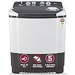 LG 7 Kg 5 Star Wind Jet Dry Semi-Automatic Top Loading Washing Machine (P7020NGAZ, Dark Gray, Rat Away Feature)