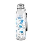 MILTON Helix 1000 Water Bottle, 1 Litre, Reusable Plastic Fridge Bottle, BPA Free and Leak Proof Bottles for Travel, Work, Pack of 1, Blue
