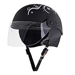 Sage Square Multi-Purpose Half Helmet for Men, Women (Large, Black Matte Sticker Design 3) (Non-Motorized)