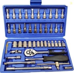 KHANSAHEB 46 in 1 Tool Kit Car Repair Tools Set Socket Set (Pack ...mo