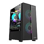 ZEBRONICS TWOFACE Premium Gaming Cabinet/Case, Mini-Tower, Supports mATX | ITX, 3 Built-in Inner Glow RGB Fans, LED Control Switch, Tempered Glass, USB 3.0, Magnetic Dust Filter (Black)