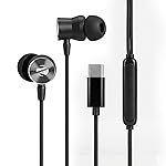 Zebronics Type-C Wired in-Ear Earphones, 10mm Neodymium Drivers, in-line Mic with Volume Control, Magnetic Earbuds, 1.2m Durable Cable, Metallic in-Ear Design, Wide Compatibility (Buds C12, Black)