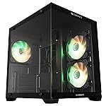 Zebronics Cube Gaming PC Cabinet, 240mm Radiator Support, mATX/ITX Compatibility, 270Â° Tempered Glass, Magnetic Dust Filter, Bottom PSU Mount, Clean Dual Chamber Layout (Mercury 15, Black)
