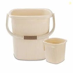 Nayasa Rimmy Plastic Bucket Set for Bathroom | Bucket and Mug (18 Lite