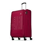 Aristocrat Duralite Large Polyester Soft Spinner Trolley Bag, 78Cm|Combination Lock|8 Wheels|3 Years International Warranty|Red