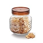 Treo By Milton Vintage Glass Jar With Plastic Lid, 1200 ml, Transparent |Storage Jar | Kitchen Organiser | Modular |Food Safe | Transparent | Refrigerator Safe | Air Tight