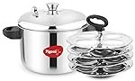 Pigeon Stainless Steel Idly Maker 4 Plates Compatible with Induction and Gas Stove