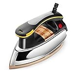 Longway Plancha Heavy Weight Non-Stick Teflon Coated Dry Iron, Electric Iron for Clothes (1200 Watt, Black)