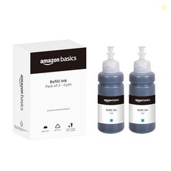 amazon basics T664 Refill Ink Bottle (Dual Pack) | Compatible with Eps