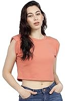 Tokyo Talkies Women’s Sleeveless Round Neck Solid Tops| Stylish Casual wear