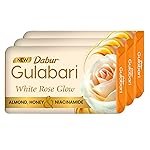 Gulabari White Rose Soap – 450g (150g x 3) | Moisturizing Bathing Soap for Soft, Glowing Skin for Skin & Body | Goodness of Almond Milk, Honey & Niacinamide