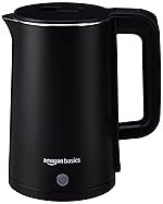 amazon basics 1.5 Liter Cool Touch Electric Kettle| 1350 Watt|Stainless Steel Body|Auto Cut-Off|Triple Safety Protection(Black)