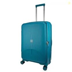 F Gear Myton Cyan Blue Medium Front Opening Hard Luggage | Lightweight