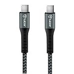 Tukzer Fast Charging USB C to USB C 100W 480 Mpbs Data Sync Nylon Braided Cable with EMark Chip for SamsungS24/S23 Ultra,Flip,Fold 5G,iPhone 16,15,Pro/Max,Macbook,iPad,Laptops,One+(Black+Greyâ1.2M)
