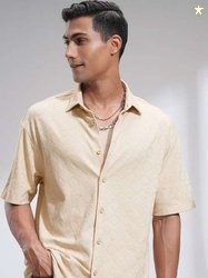 LOCOMOTIVE Men Textured Cotton Shirt