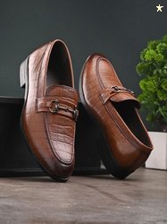 San Frissco Men Textured Genuine Leather Formal Loafers