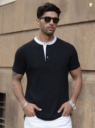Powerlook Men Henley Neck T-shirt