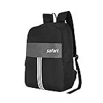 Safari Glint Casual Backpack, 2 Compartments, Bottle Pocket, Front Pocket, Padded Shoulder Straps, 32 Liter School Bag For Boys And Girls, College Bag, Color- Black
