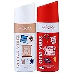 Vokka Vibes Deodorant Body Spray Combo Pack 300ml – 150ml x 2 | Gym & Office Vibes | Unisex Long Lasting Deo | Strong & Subtle Fragrance for Gym & Office | Daily Use Perfume Bodyspray for Men & Women