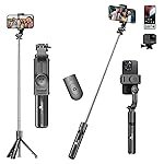 Kratos K24 Selfie Stick Tripod, 67 CM / 26 Inch, 3-in-1 Multifunctional Design with Detachable Wireless Remote, Portable & Lightweight Selfie Stick for Vlogging, Photography for All Mobiles