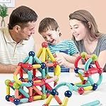 Magnetic Sticks Building Blocks for Kids | 25 Pcs STEM Learning Magnet Toys with Balls | Educational Construction Toy for Boys & Girls Age 3+ | Creative Magnetic Building Set