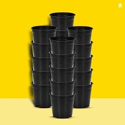 Plastic Flower Pots 6 Inch | Black Nursery Plant Pots for Indoor & Out