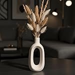 Purezento Modern Decorative Kieko Vases for Home Decor | Centerpieces | Kitchen | Office or Living Room for Home Decor Center Table, Flowers Pot, Bedroom Side Corners (White,6 Inch)