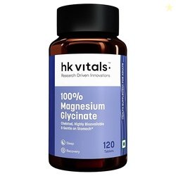 hk vitals 100% Magnesium Glycinate (1880mg) 120 Tablets | For Better S