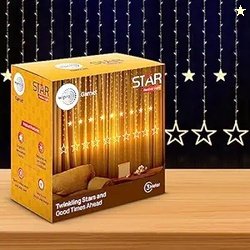 wipro Polycarbonate Garnet 12 Stars 3 Meter Curtain Led Festive Lights