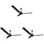 RR Signature Morpheus1200MM Star-rated BEE Certified Energy Efficient 52-Watt High Speed Ceiling Fan (Brown) (Pack of 3)