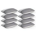 CareFoam Height Adjustable Microfiber Sleeping Pillows â Set of 8 | 16″ x 24″| Soft, Supportive & Washable | Ideal for Back, Side & Stomach Sleepers | White & Grey Cover