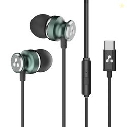 Ambrane Type-C Wired in Ear Earphones, 10Mm Bass Drivers, Inline Contr