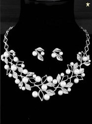 YouBella Alloy Silver Jewel Set