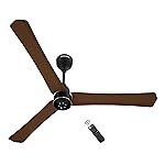 atomberg Renesa Halo Smart Alexa Enabled 1200mm BLDC Ceiling Fan with Remote | BEE 5 star | High Air Delivery | Low noise | LED Speed Indicator | Sleek Design | | 3 Year Warranty | Matte Brown & Black