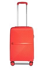 Nasher Miles Bruges Hard-Sided Polypropylene Cabin Luggage 20 inch | 55cm | 8 Wheels Small Trolley Bag for Travel | Suitcase (Red)