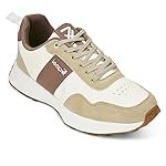 Liberty Leap7x FRONX-2E Men’s Casual Lacing Sneakers, Beige and Blue | Suitable for Walking Travel, College, Office | Comfortable Lace-Up Casual Shoes | Lightweight Stylish Fashion Footwear for Men