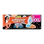 Whisper Choice Nights, 16 XXL Pads, Gives Up to 100% worry-free protection all night with 4x back coverage